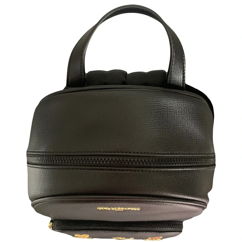 ⚜️Karl Lagerfeld Black Mini Backpack with Gold and Red Accents